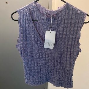 SOLD Zara Slit Front Textured Top